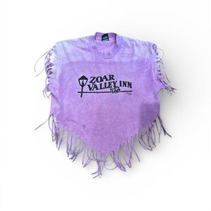Vintage 1980s screen stars zoar valley inn Purple Fringe Top